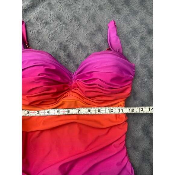 NWT Bleu Rod Beattie Ombre Shirred One Piece Swimsuit Size 8 Underwire Resort - Picture 13 of 16